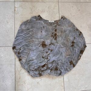 Moon & Sky Gray and Brown Tie-Dye Top Sz XS